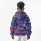 Haiti Christmas Kid Hoodie Blue Red Xmas Santa Snowflake and Map - African Pride