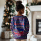 Haiti Christmas Kid Ugly Christmas Sweater Blue Red Xmas Santa Snowflake and Map - African Pride