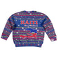 Haiti Christmas Kid Ugly Christmas Sweater Blue Red Xmas Santa Snowflake and Map - African Pride