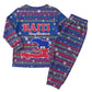 Haiti Christmas Pajama Set Blue Red Xmas Santa Snowflake and Map - African Pride
