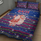 Haiti Christmas Quilt Bed Set Blue Red Xmas Santa Snowflake and Map - African Pride
