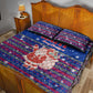 Haiti Christmas Quilt Bed Set Blue Red Xmas Santa Snowflake and Map - African Pride