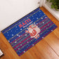 Haiti Christmas Rubber Doormat Blue Red Xmas Santa Snowflake and Map - African Pride