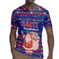 Haiti Christmas Rugby Jersey Blue Red Xmas Santa Snowflake and Map - African Pride