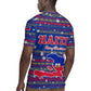 Haiti Christmas Rugby Jersey Blue Red Xmas Santa Snowflake and Map - African Pride