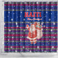 Haiti Christmas Shower Curtain Blue Red Xmas Santa Snowflake and Map - African Pride