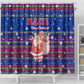 Haiti Christmas Shower Curtain Blue Red Xmas Santa Snowflake and Map - African Pride