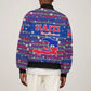 Haiti Christmas Sleeve Zip Bomber Jacket Blue Red Xmas Santa Snowflake and Map - African Pride