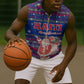 Haiti Christmas Sleeveless Zip Hoodie Blue Red Xmas Santa Snowflake and Map - African Pride