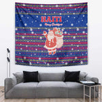 Haiti Christmas Tapestry Blue Red Xmas Santa Snowflake and Map - African Pride