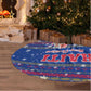 Haiti Christmas Tree Skirt Blue Red Xmas Santa Snowflake and Map - African Pride
