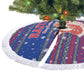 Haiti Christmas Tree Skirt Blue Red Xmas Santa Snowflake and Map - African Pride
