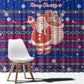 Haiti Christmas Window Curtain Blue Red Xmas Santa Snowflake and Map - African Pride