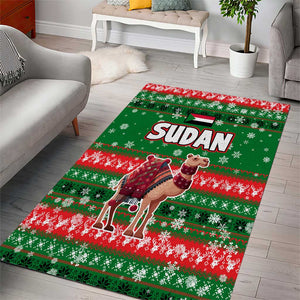 Sudan Christmas Area Rug Green Red Xmas Camel Snowflake and Coat of Arms - African Pride