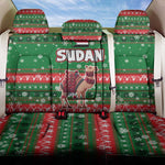 Sudan Christmas Back Car Seat Cover Green Red Xmas Camel Snowflake and Coat of Arms - African Pride