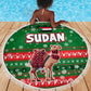 Sudan Christmas Beach Blanket Green Red Xmas Camel Snowflake and Coat of Arms - African Pride