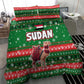 Sudan Christmas Bedding Set Green Red Xmas Camel Snowflake and Coat of Arms - African Pride