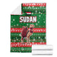 Sudan Christmas Blanket Green Red Xmas Camel Snowflake and Coat of Arms - African Pride