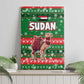 Sudan Christmas Canvas Wall Art Green Red Xmas Camel Snowflake and Coat of Arms - African Pride