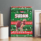 Sudan Christmas Canvas Wall Art Green Red Xmas Camel Snowflake and Coat of Arms - African Pride