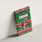 Sudan Christmas Canvas Wall Art Green Red Xmas Camel Snowflake and Coat of Arms - African Pride