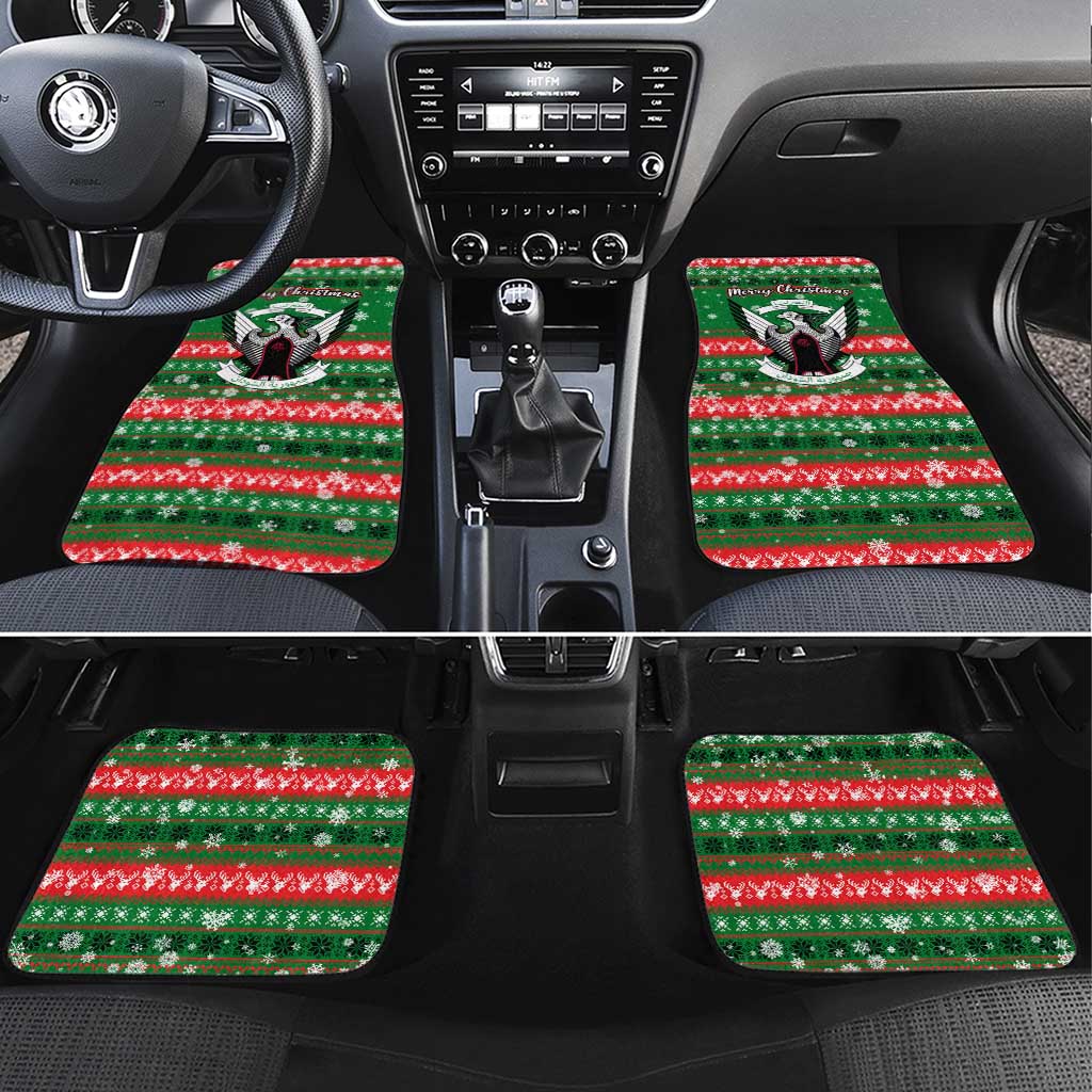Sudan Christmas Car Mats Green Red Xmas Camel Snowflake and Coat of Arms - African Pride