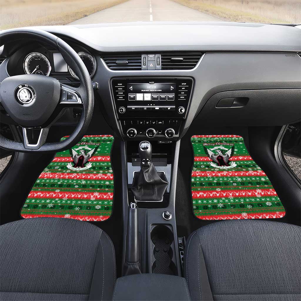 Sudan Christmas Car Mats Green Red Xmas Camel Snowflake and Coat of Arms - African Pride