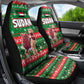 Sudan Christmas Car Seat Cover Green Red Xmas Camel Snowflake and Coat of Arms - African Pride