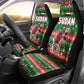 Sudan Christmas Car Seat Cover Green Red Xmas Camel Snowflake and Coat of Arms - African Pride