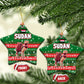 Sudan Christmas Ceramic Ornament Green Red Xmas Camel Snowflake and Coat of Arms - African Pride