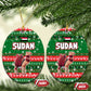 Sudan Christmas Ceramic Ornament Green Red Xmas Camel Snowflake and Coat of Arms - African Pride