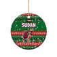Sudan Christmas Ceramic Ornament Green Red Xmas Camel Snowflake and Coat of Arms - African Pride