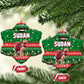 Sudan Christmas Ceramic Ornament Green Red Xmas Camel Snowflake and Coat of Arms - African Pride