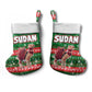 Sudan Christmas Stocking Green Red Xmas Camel Snowflake and Coat of Arms - African Pride
