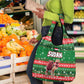 Sudan Christmas Grocery Bag Green Red Xmas Camel Snowflake and Coat of Arms - African Pride