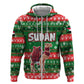 Sudan Christmas Hoodie Green Red Xmas Camel Snowflake and Coat of Arms - African Pride