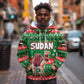 Sudan Christmas Hoodie Green Red Xmas Camel Snowflake and Coat of Arms - African Pride