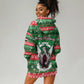 Sudan Christmas Hoodie Dress Green Red Xmas Camel Snowflake and Coat of Arms - African Pride