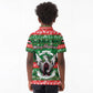 Sudan Christmas Kid Polo Shirt Green Red Xmas Camel Snowflake and Coat of Arms - African Pride