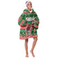 Sudan Christmas Kid Wearable Blanket Hoodie Green Red Xmas Camel Snowflake and Coat of Arms - African Pride