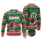 Sudan Christmas Ugly Christmas Sweater Green Red Xmas Camel Snowflake and Coat of Arms - African Pride