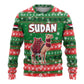 Sudan Christmas Ugly Christmas Sweater Green Red Xmas Camel Snowflake and Coat of Arms - African Pride