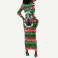 Sudan Christmas Long Sleeve Bodycon Dress Green Red Xmas Camel Snowflake and Coat of Arms - African Pride