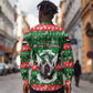 Sudan Christmas Long Sleeve Button Shirt Green Red Xmas Camel Snowflake and Coat of Arms - African Pride