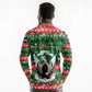 Sudan Christmas Long Sleeve Polo Shirt Green Red Xmas Camel Snowflake and Coat of Arms - African Pride