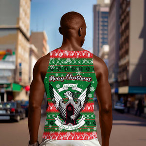 Sudan Christmas Men Tank Top Green Red Xmas Camel Snowflake and Coat of Arms - African Pride