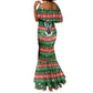 Sudan Christmas Mermaid Dress Green Red Xmas Camel Snowflake and Coat of Arms - African Pride