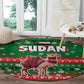 Sudan Christmas Round Carpet Green Red Xmas Camel Snowflake and Coat of Arms - African Pride