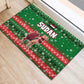 Sudan Christmas Rubber Doormat Green Red Xmas Camel Snowflake and Coat of Arms - African Pride