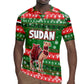 Sudan Christmas Rugby Jersey Green Red Xmas Camel Snowflake and Coat of Arms - African Pride